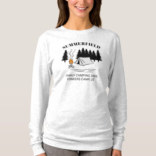 T-shirt Camping Voyage Camping Famille Réunion sur mesure  (Devant)