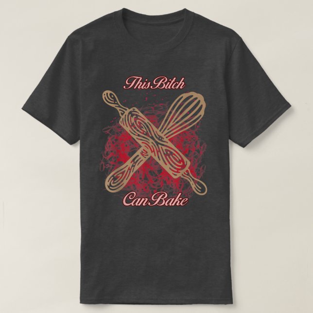 T-shirt Can Bake - Fille Aime Baking Funny Novelty 733 (Design devant)
