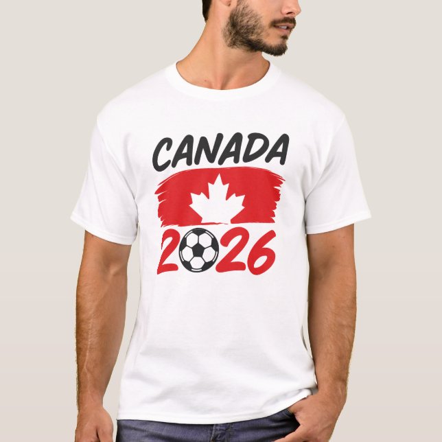 T-shirt Canada 2026 Conception de fan de soccer avec feuil (Devant)