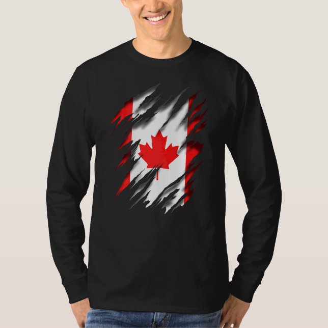 T-shirt Canada Amateurs de feuille d'érable Drapeau canadi (Devant)