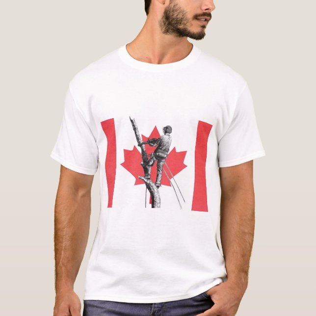 T-shirt Canada Arboriste canadien Chainsaw. (Devant)
