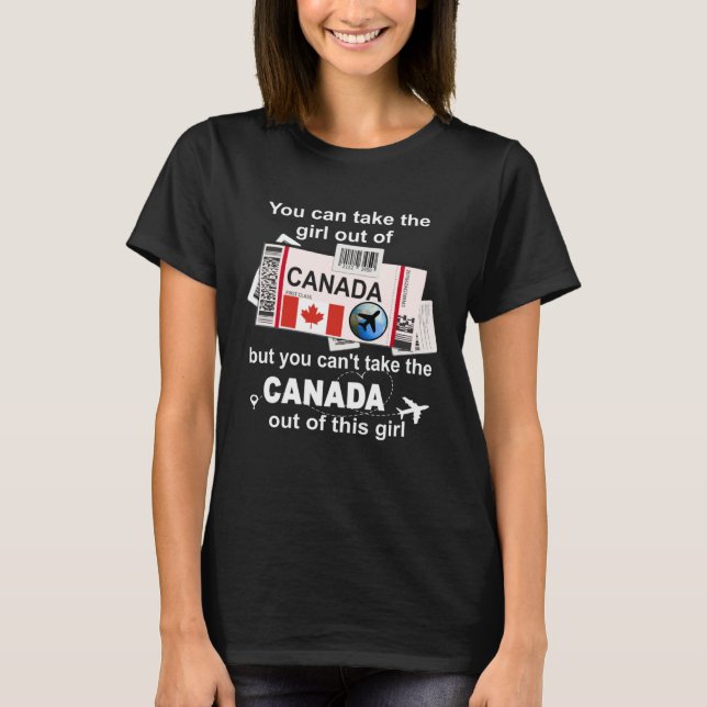 T-shirt Canada Boarding Pass  Canada Girl  Canada (Devant)