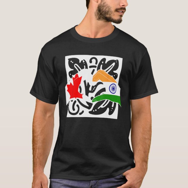 T-shirt Canada Canadians India Indian Mixed DNA Flag (Devant)