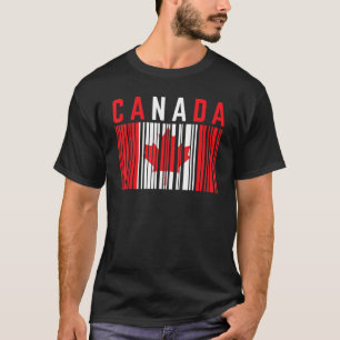 T-shirt Canada Code-barres Feuille d'érable Canada Fierté