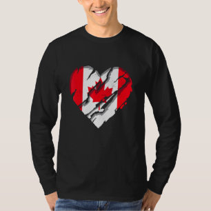 T-shirt Canada Coeur Drapeau canadien Fierté canadienne