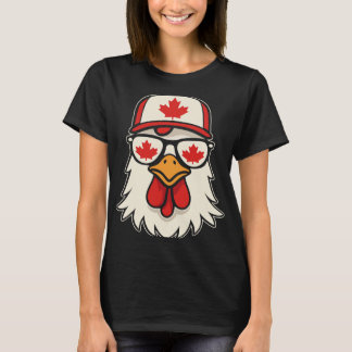 T-shirt Canada Day Canadian Flag Maple Leaf Chicken Sungle
