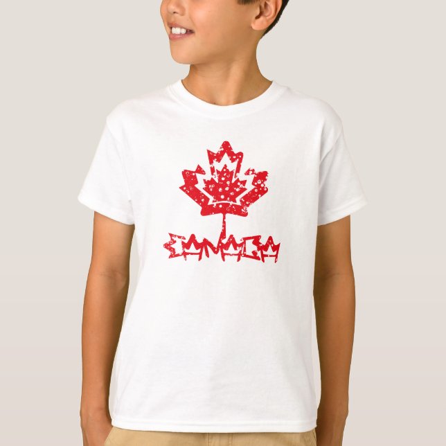 T-shirt CANADA double RAIN EARTH MAPLE BY MASANSER PIXELAT (Devant)