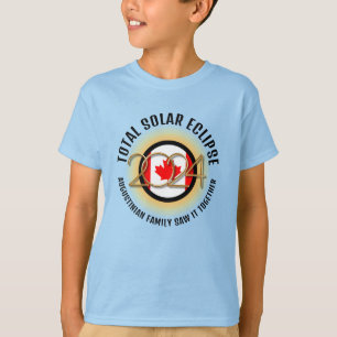 T-shirt CANADA Drapeau 2024 TOTAL ÉLIPSE SOLAIRE Bleu Enfa