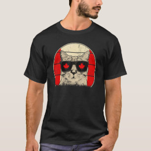 T-shirt Canada Drapeau Canadien Chat Lunettes de soleil Ho