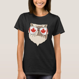 T-shirt Canada Drapeau Chat canadien Peret lunettes de sol