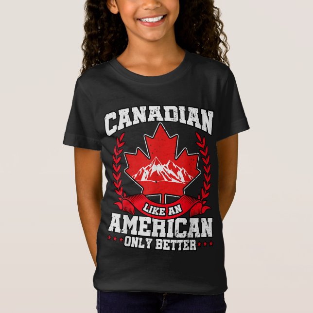 T-Shirt Canada Drapeau Feuille d'érable USA American (Devant)
