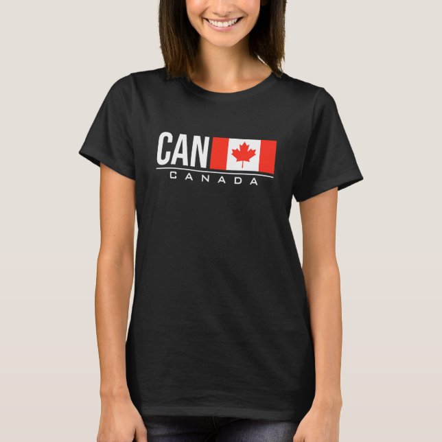 T-shirt Canada Drapeau International Code Pays Can Sports (Devant)