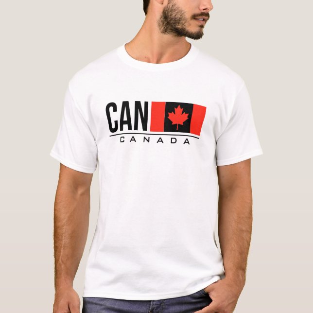 T-shirt Canada Drapeau International Code Pays Can Sports (Devant)