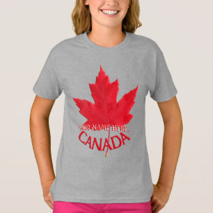 T-shirt Canada enfant Nom personnalisé Chemise Feu