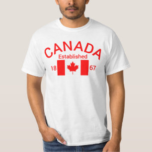 T-shirt Canada Est. 1867 avec drapeau canadien (rouge) - C