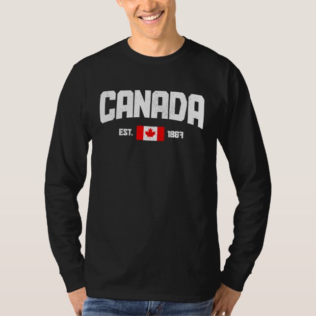 T-shirt Canada Est 1867 Maple Leaf Canadian Flag Pride Roo (Devant)