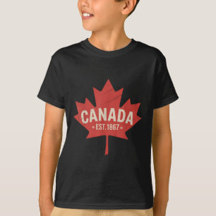 T-shirt Canada Est. 1867 Rétro Feuille d'Érable Vintage Ca