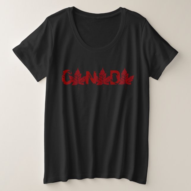 T-shirt Canada féminin Plus Taille Chemises Canada (Design devant)