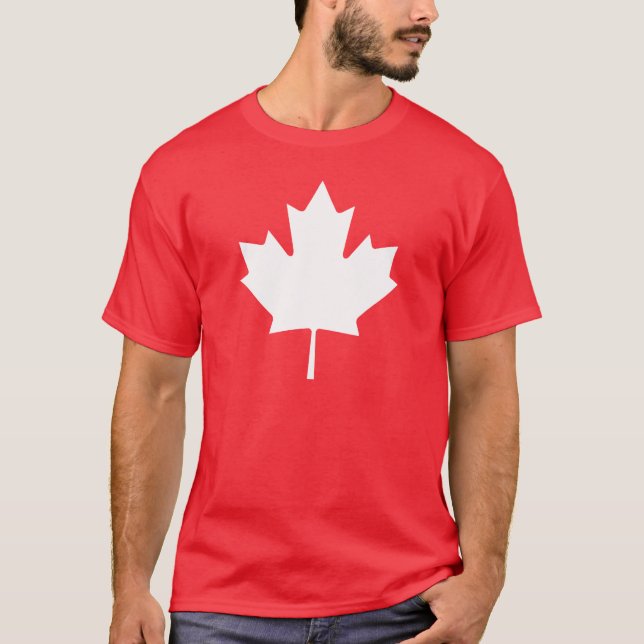 T-shirt Canada | Feuille d'érable blanche du drape (Devant)