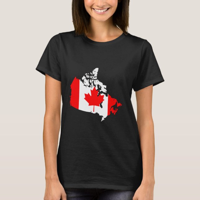 T-shirt Canada, Feuille d'érable, Canadien, J'aime le Cana (Devant)