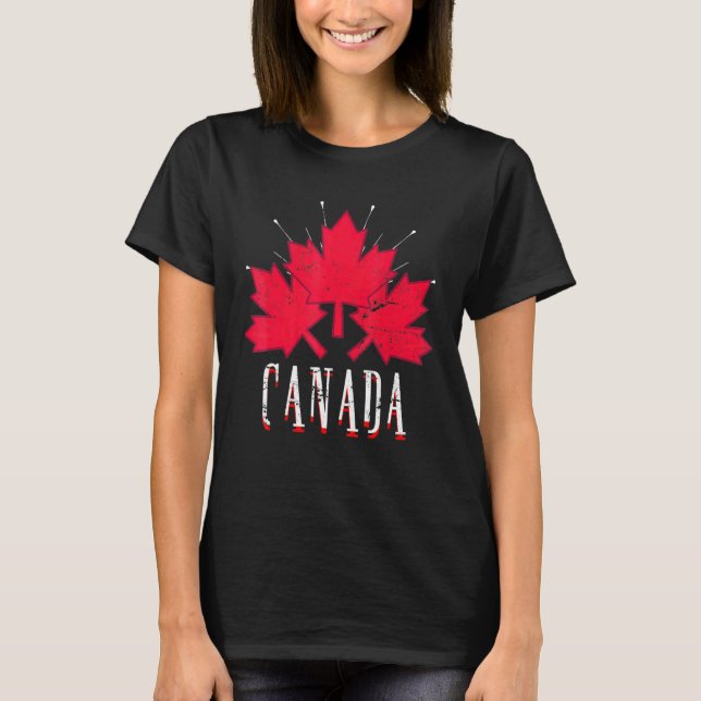 T-shirt Canada Feuille d'érable Fière Canada Canada (Devant)