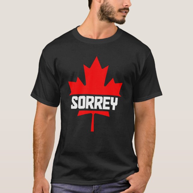 T-shirt Canada Feuille d'érable Sorrey Drapeau canadien 1 (Devant)