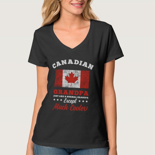 T-shirt Canada Flag Canadian Grandpa Fathers Day (Devant)