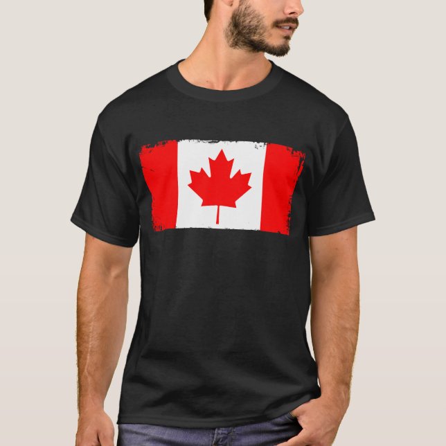 T-shirt Canada flag distressed  (Devant)