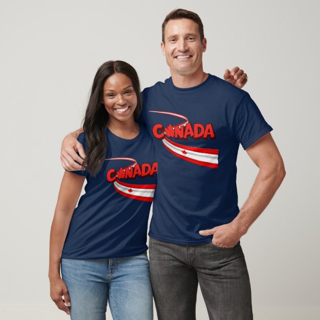 T-shirt Canada Flag Ribbon Dynamic Graphic  (Unisexe)