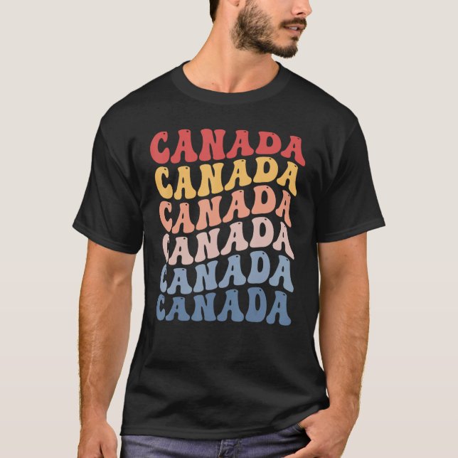 T-shirt Canada Groovy Retro Canadian (Devant)