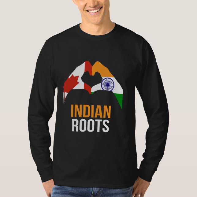 T-shirt Canada Inde Drapeau des racines indiennes (Devant)