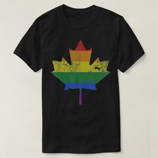 T-shirt Canada LGB Pride LGBQ Feuille d'érable canadienne  (Design devant)