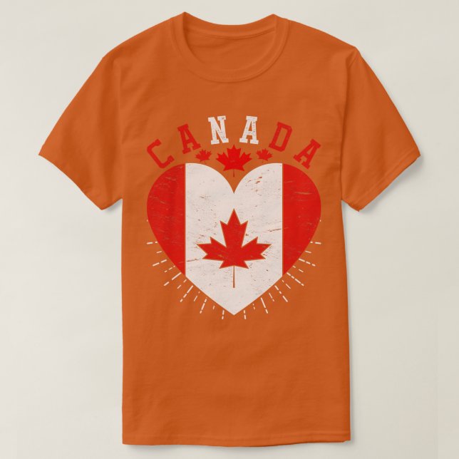 T-shirt Canada Lover Maple Leaf Canadian Flag Heart Canada (Design devant)