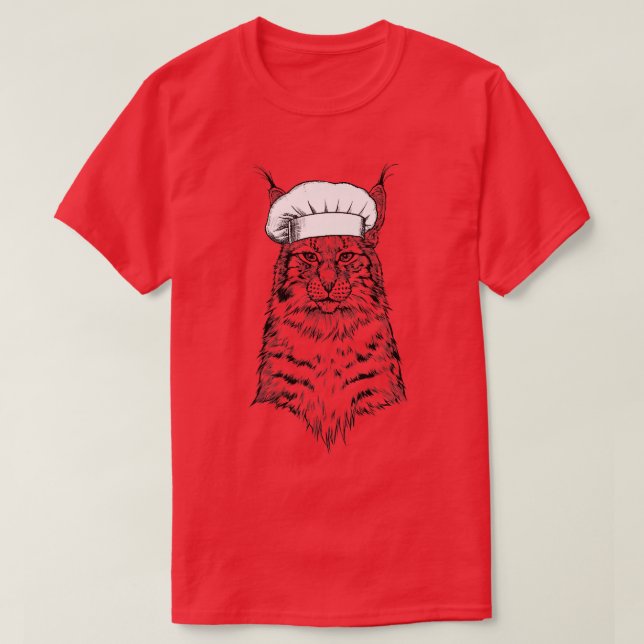T-shirt Canada Lyn Chat Chef Drôle Cuisine Cook (Design devant)