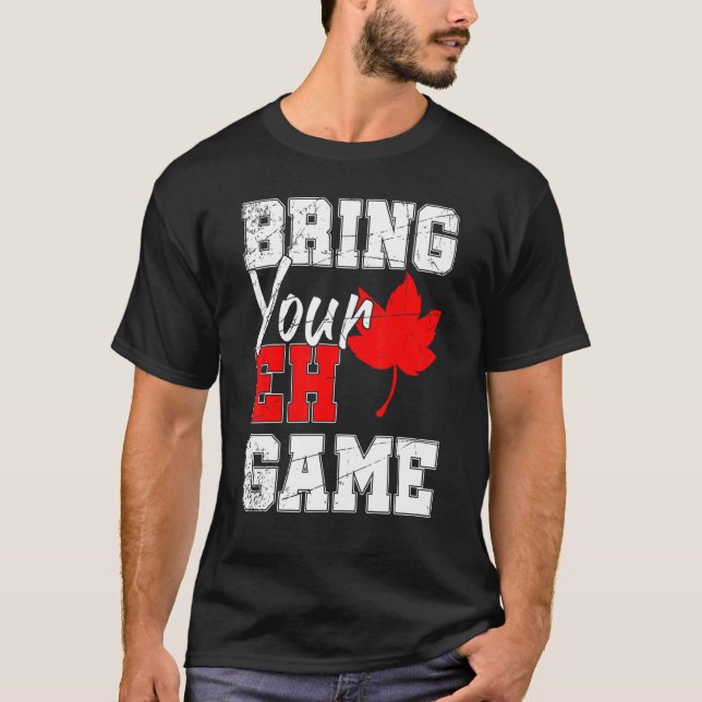 T-shirt Canada Maple Leaf Pays Eh Jeu Canada (Devant)
