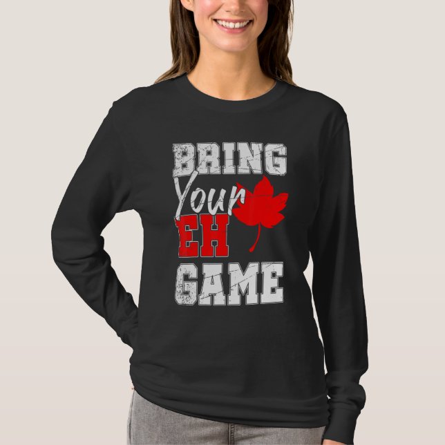 T-shirt Canada Maple Leaf Pays Eh Jeu Canada (Devant)