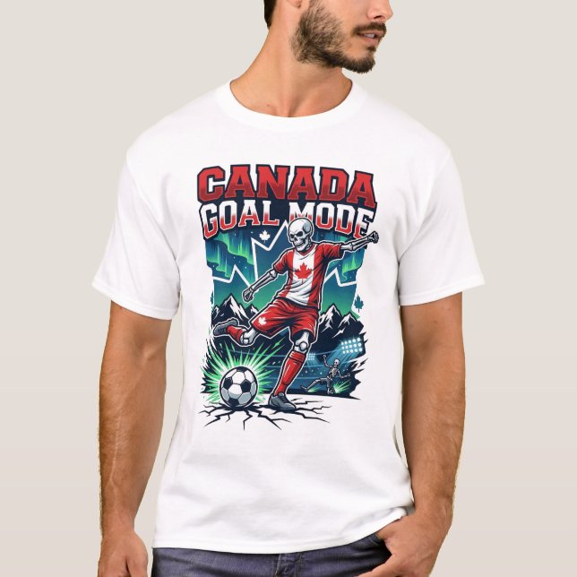 T-shirt Canada Mode de but squelette attaquant nations dyn (Devant)