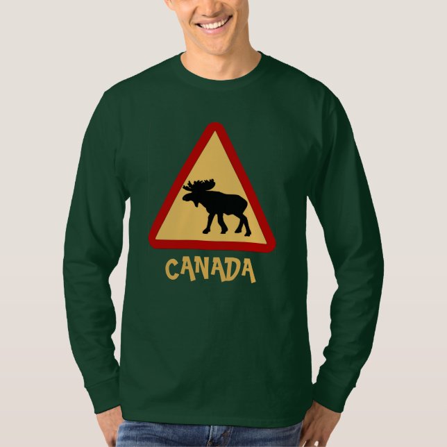 T-shirt Canada, Moose, écriteau de passage d'Elk (Devant)