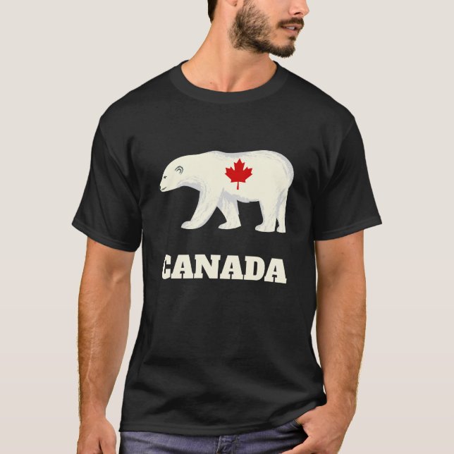T-shirt canada ours polaire patriotisme force feuille d'ér (Devant)