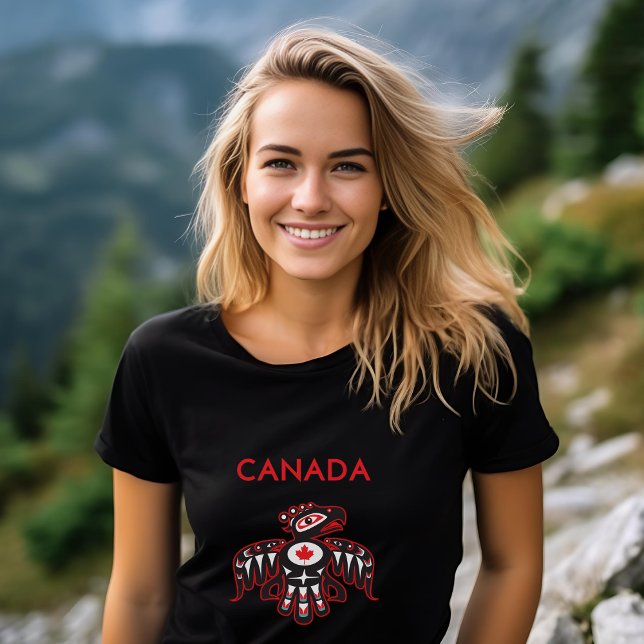 T-shirt Canada Pacifique Nord-Ouest Haida Oiseau Couleur f (Créateur téléchargé)