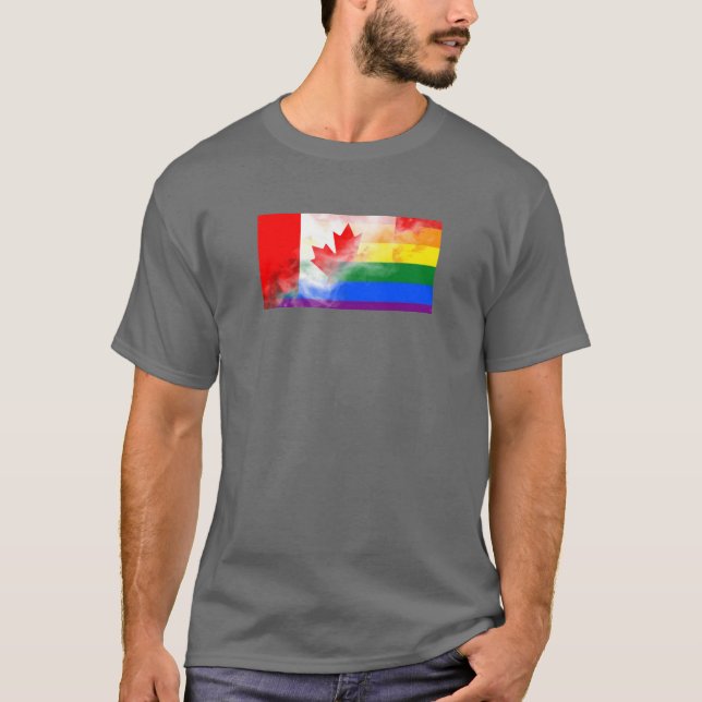 T-shirt Canada Pride Indicateur lgbtqia2s+ Chemise (Devant)