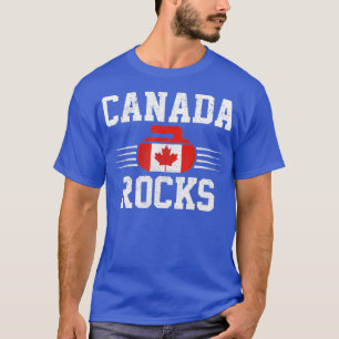 T-shirt Canada Rocks Canadian Flag Funny Curling Fan Gift 