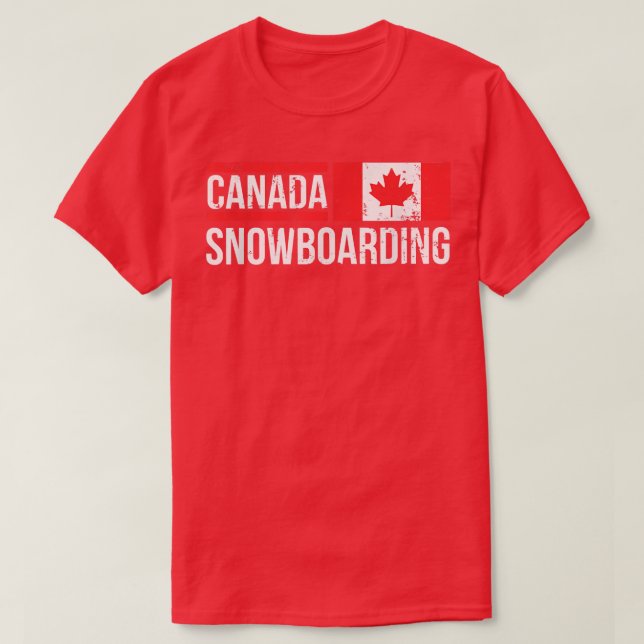 T-shirt Canada Snowboard Course canadienne Drapeau Halpipe (Design devant)