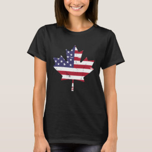 T-shirt Canada USA Amérique Hockey Canadian Maple Leaf