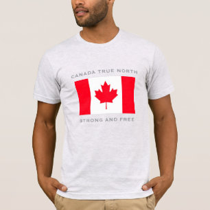 T-shirt Canada Véritable Nord Fort Et Libre. Chemise Tri-B
