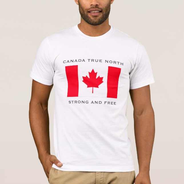 T-shirt Canada Vrai Nord Fort Et Libre.  (Devant)