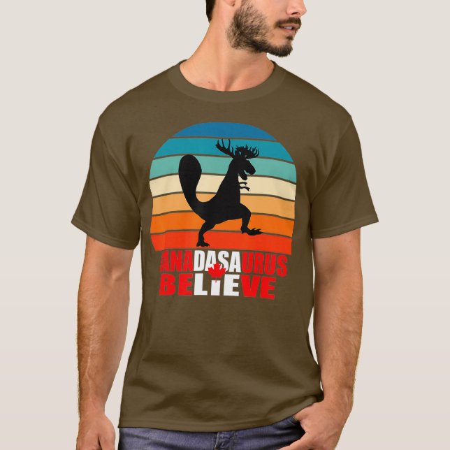 T-shirt Canadasaurus Croyez Funny Canada Funny Canada (Devant)