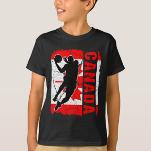 T-shirt Canadian Bysketbyll Player Canada Flag Bysketbyll