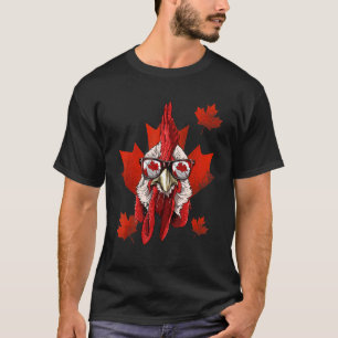 T-shirt Canadian Chicken Maple Tree Leaf Canada Flag Poult