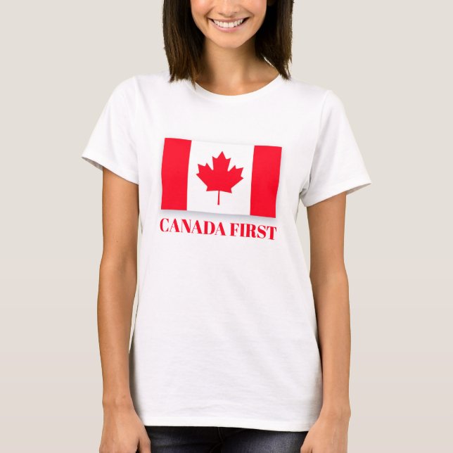 T-shirt Canadian flag. CANADA FIRST. Conservative Canada. (Devant)